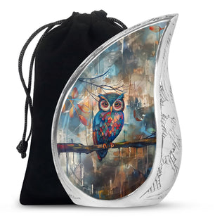 Teardrop Shaped Owl Urn Large Urn 10 Inch