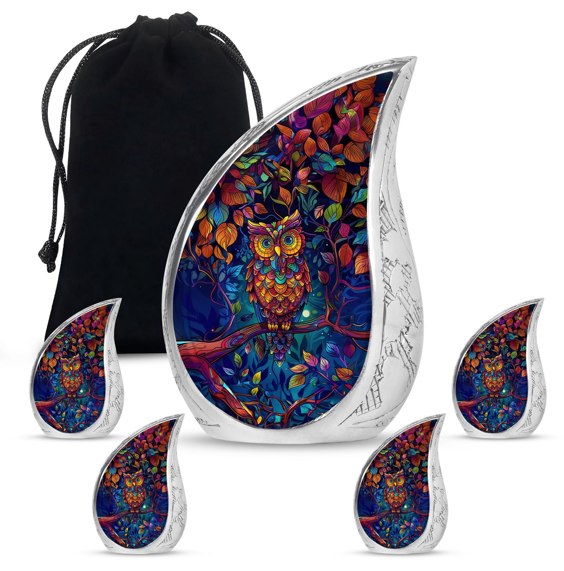 Teardrop Shaped  Large Urn With 4 Keepsake