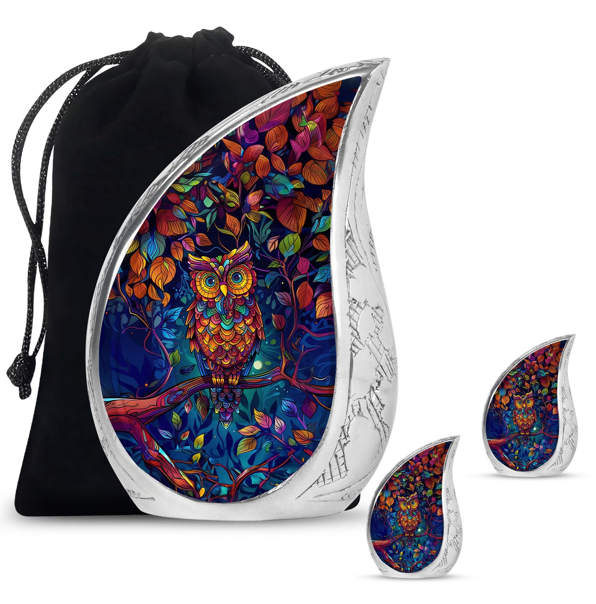 Teardrop Shaped  Large Urn With 2 Keepsake