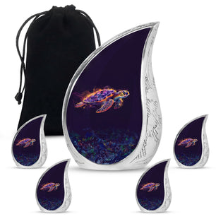 Teardrop Shaped  Large Urn With 4 Keepsake
