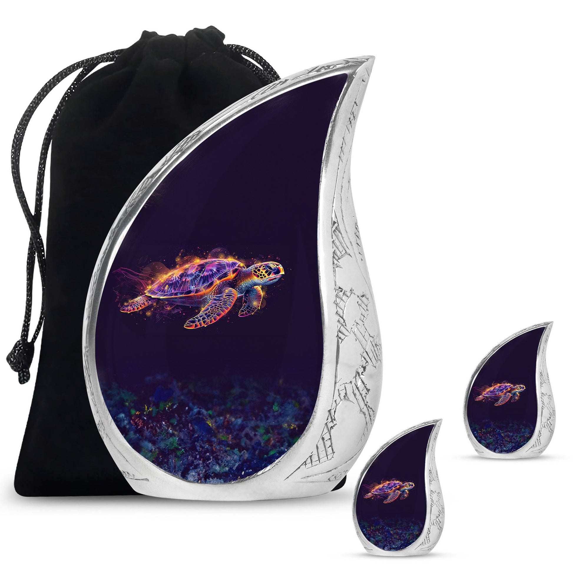 Teardrop Shaped  Large Urn With 2 Keepsake