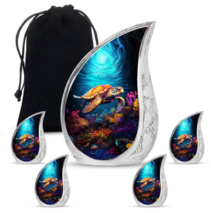 Teardrop Shaped  Large Urn With 4 Keepsake