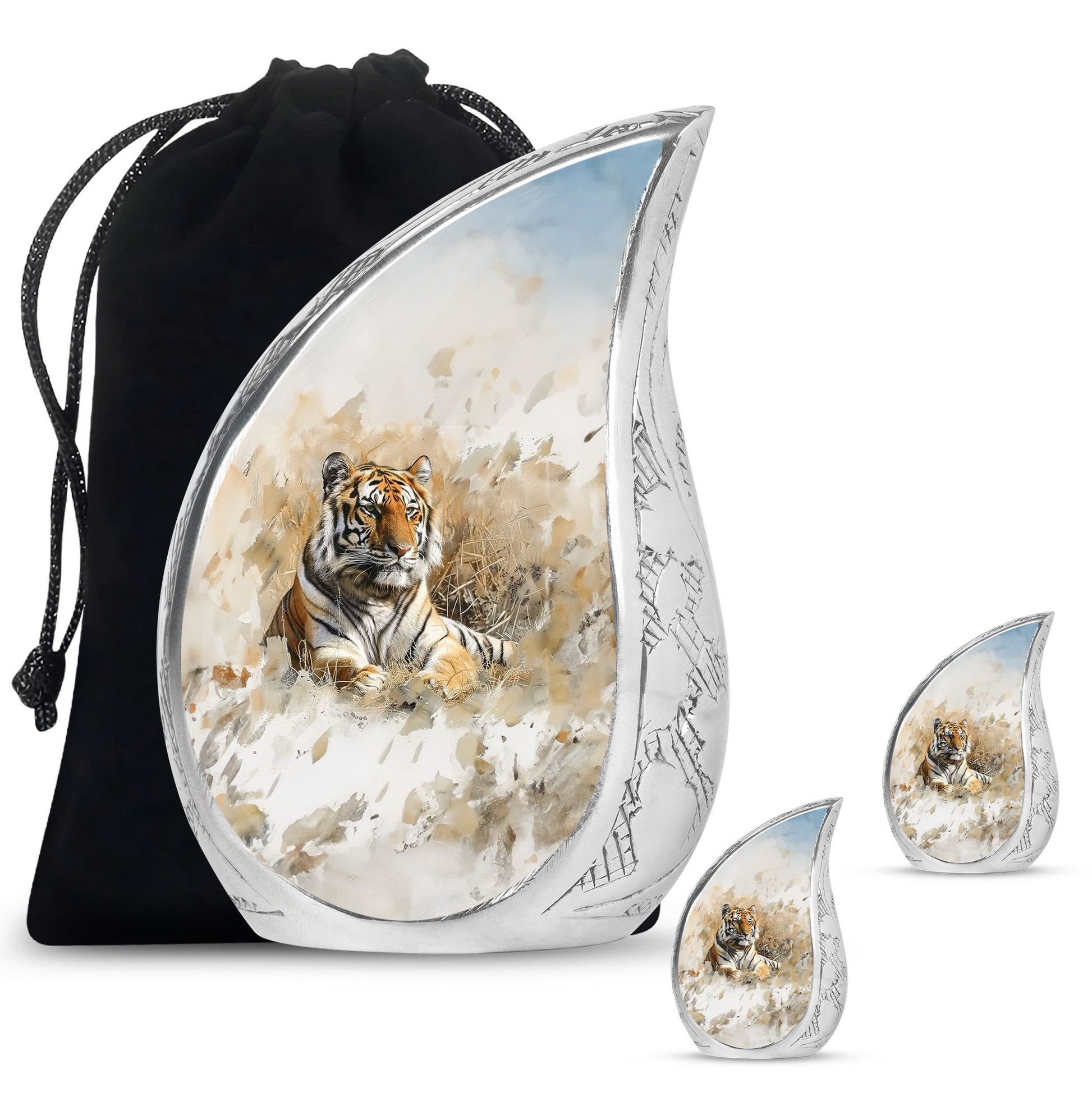 Teardrop Shaped  Large Urn With 2 Keepsake