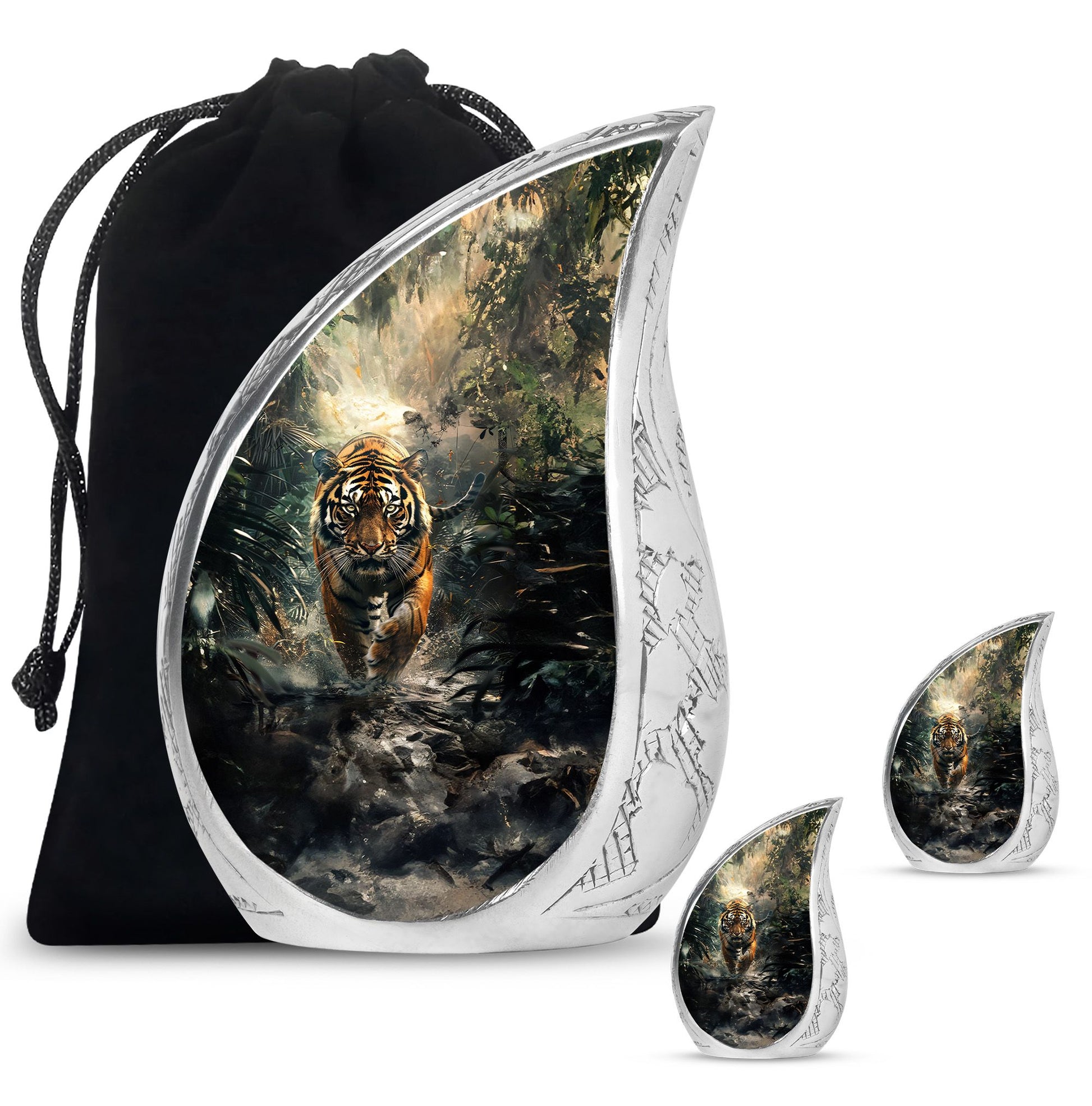 Teardrop Shaped  Large Urn With 2 Keepsake