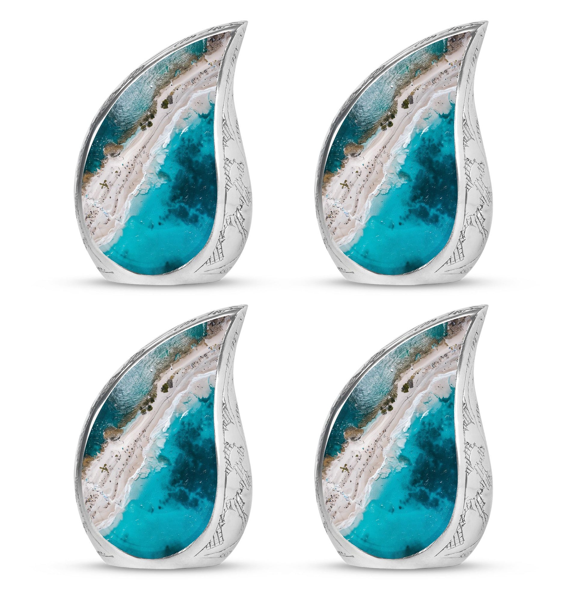Teardrop Shaped  Keepsake Set of 4