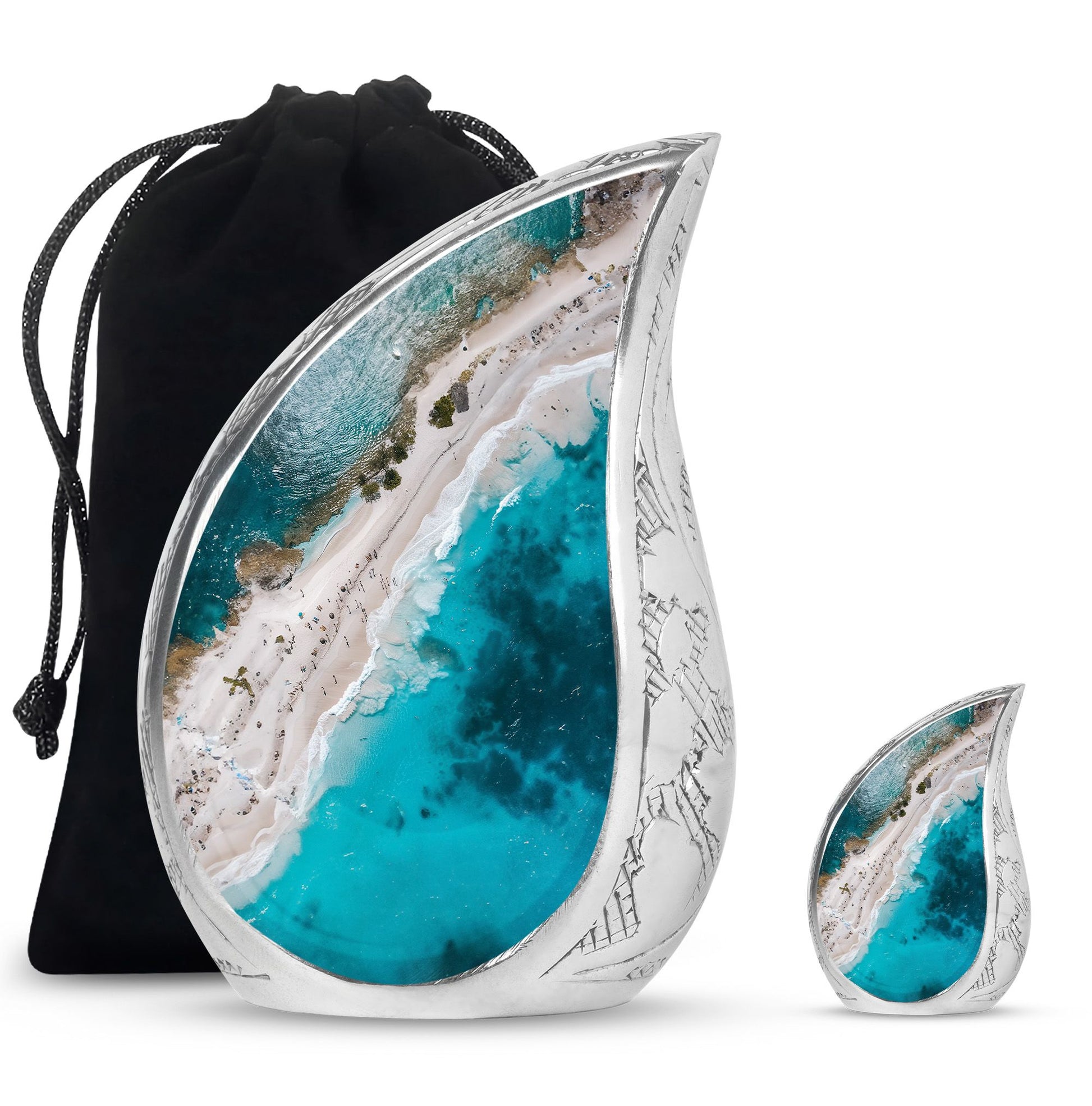 Teardrop Shaped  Large Urn With 1 Keepsake