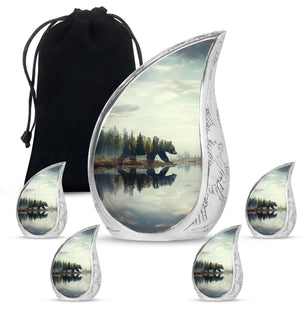 Teardrop Shaped  Large Urn With 4 Keepsake