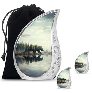 Teardrop Shaped  Large Urn With 2 Keepsake