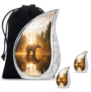 Teardrop Shaped  Large Urn With 2 Keepsake