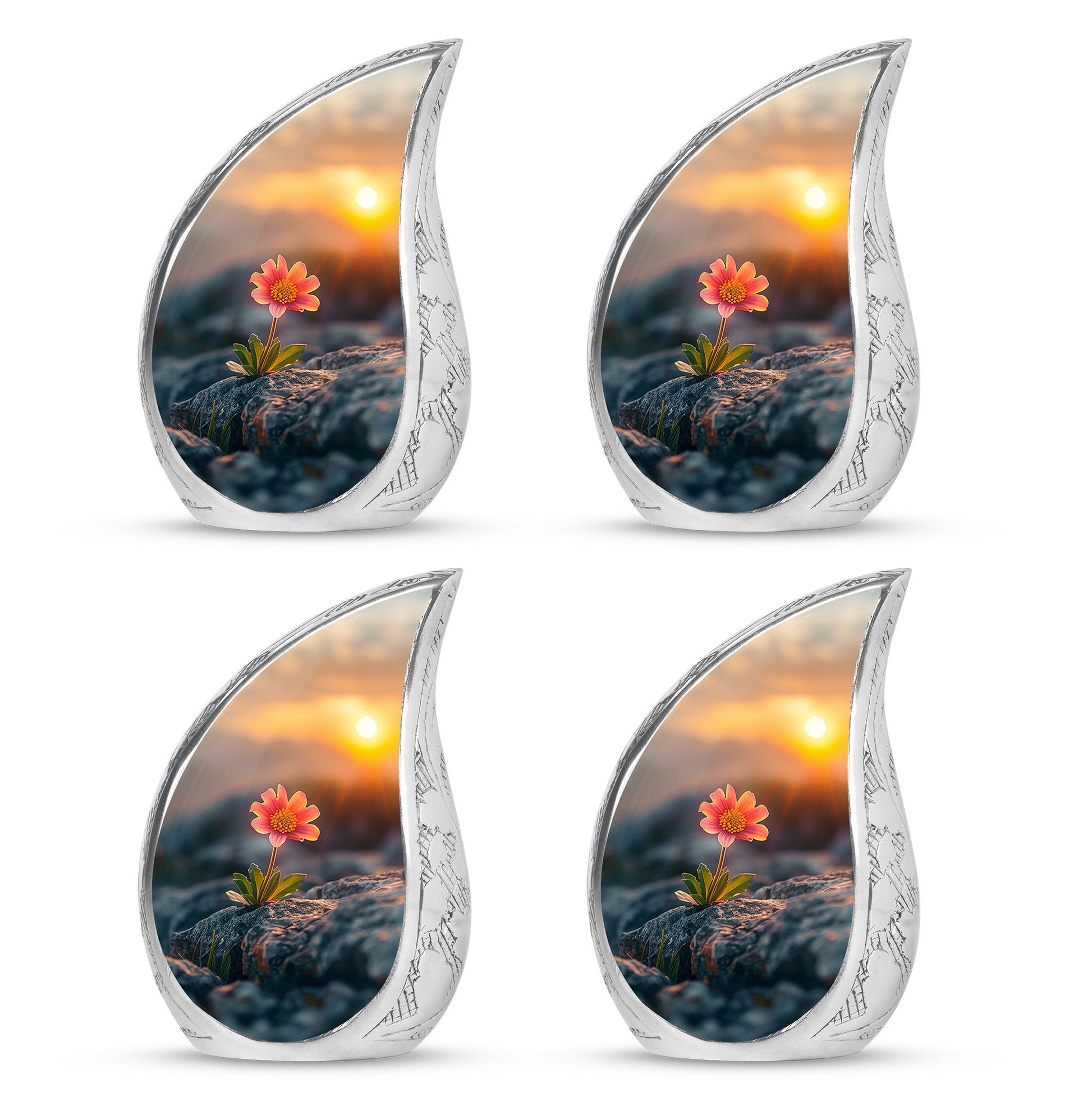 Flower Theme 3 Inch Keepsake Pack of 4