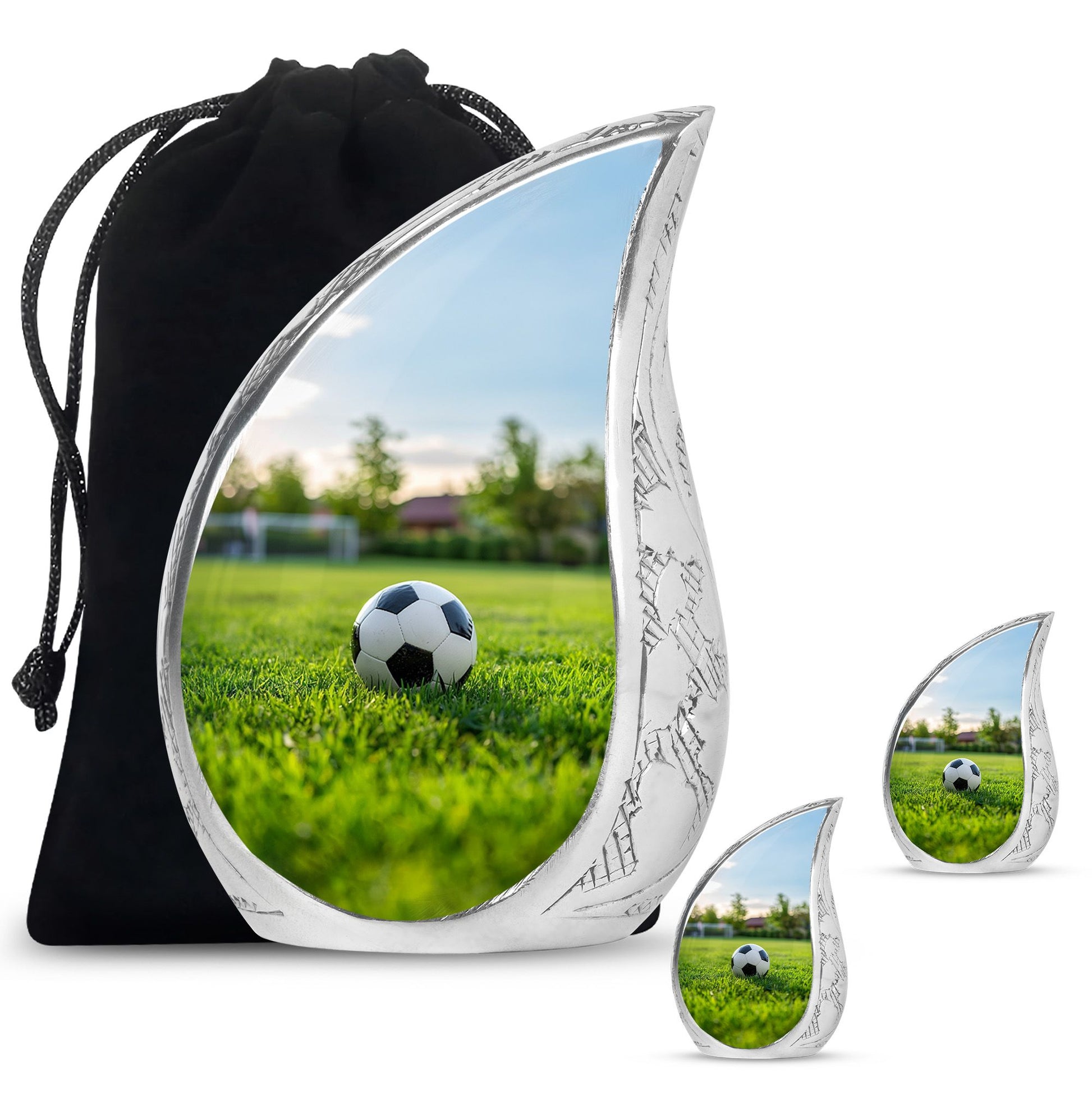 Foothball Theme Large Urn With 2 Keepsake Urn