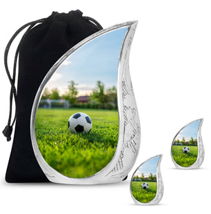 Foothball Theme Large Urn With 2 Keepsake Urn