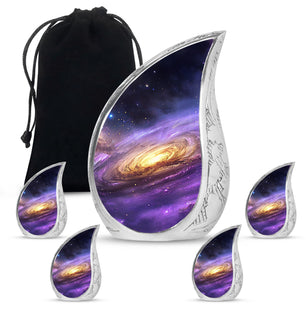Galaxy Theme Large Urn With 4 Keepsake Urn