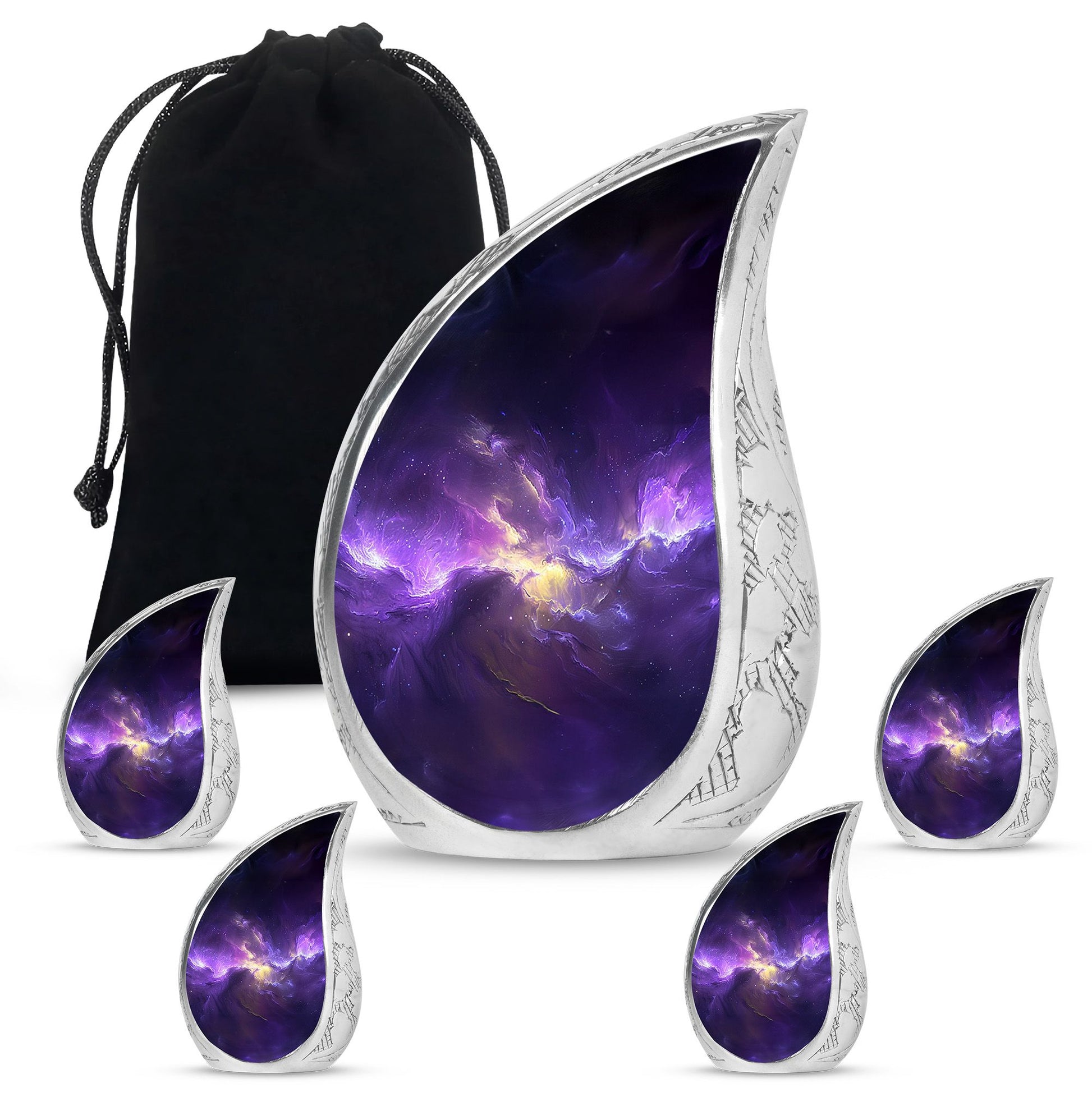 Galaxy Theme Large Urn With 4 Keepsake Urn