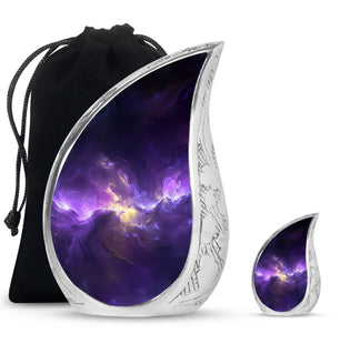 Galaxy Theme Large Urn With 1 Keepsake Urn