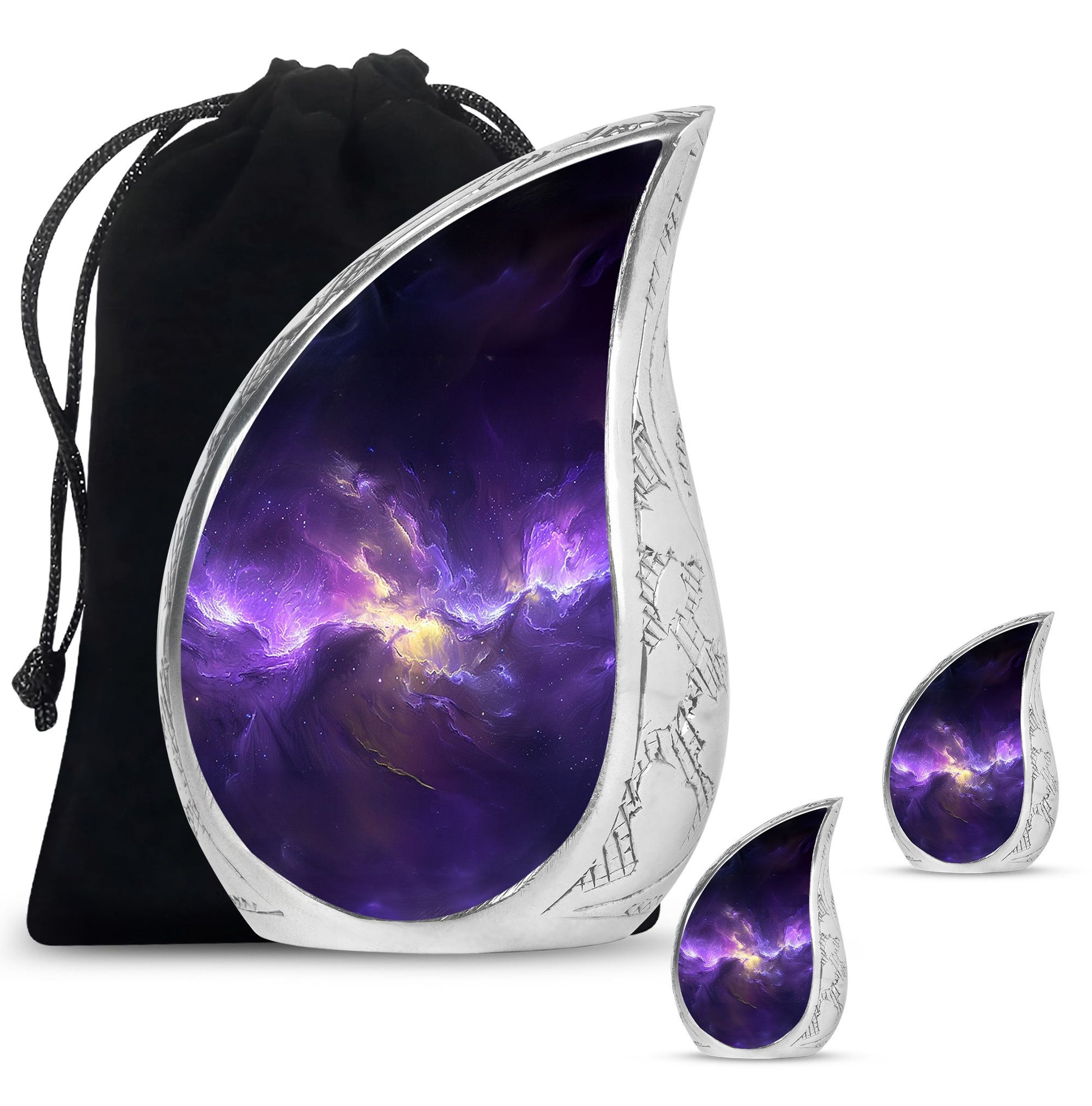 Galaxy Theme Large Urn With 2 Keepsake Urn