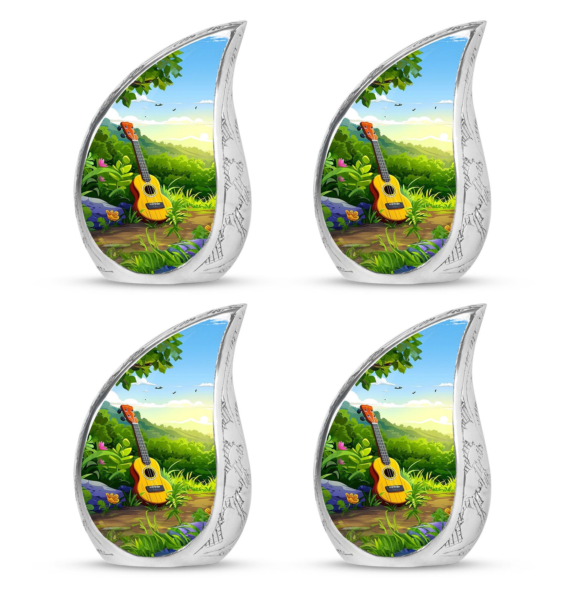 Guitar Theme 3 Inch Keepsake Pack of 4
