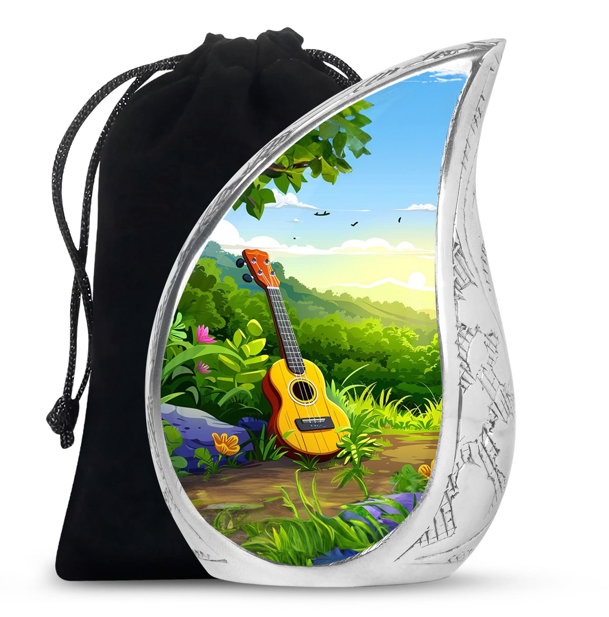 Guitar Theme Large Urn 10 Inch