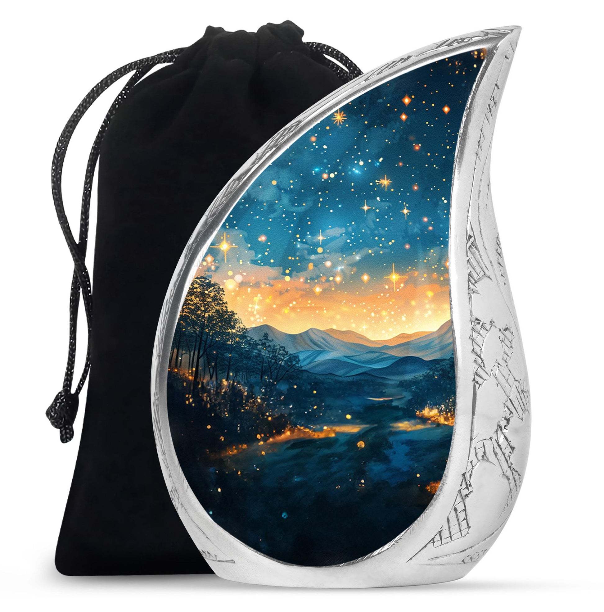 Majestic Sky Theme Large Urn 10 Inch