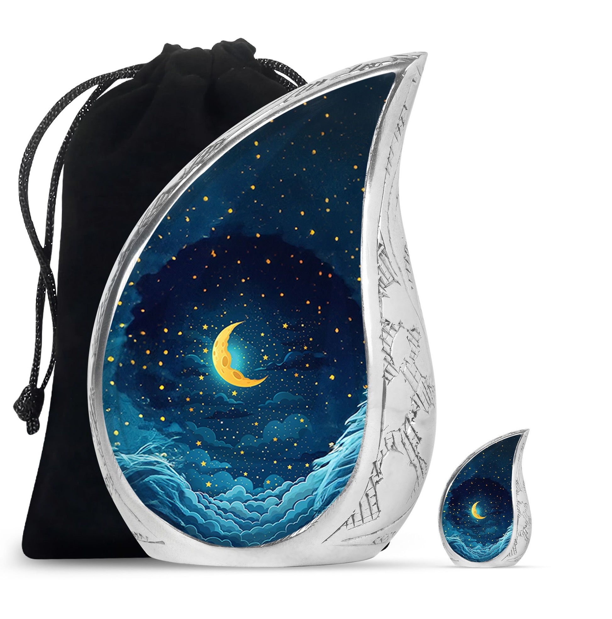 Majestic Moon Theme Large Urn With 1 Keepsake Urn