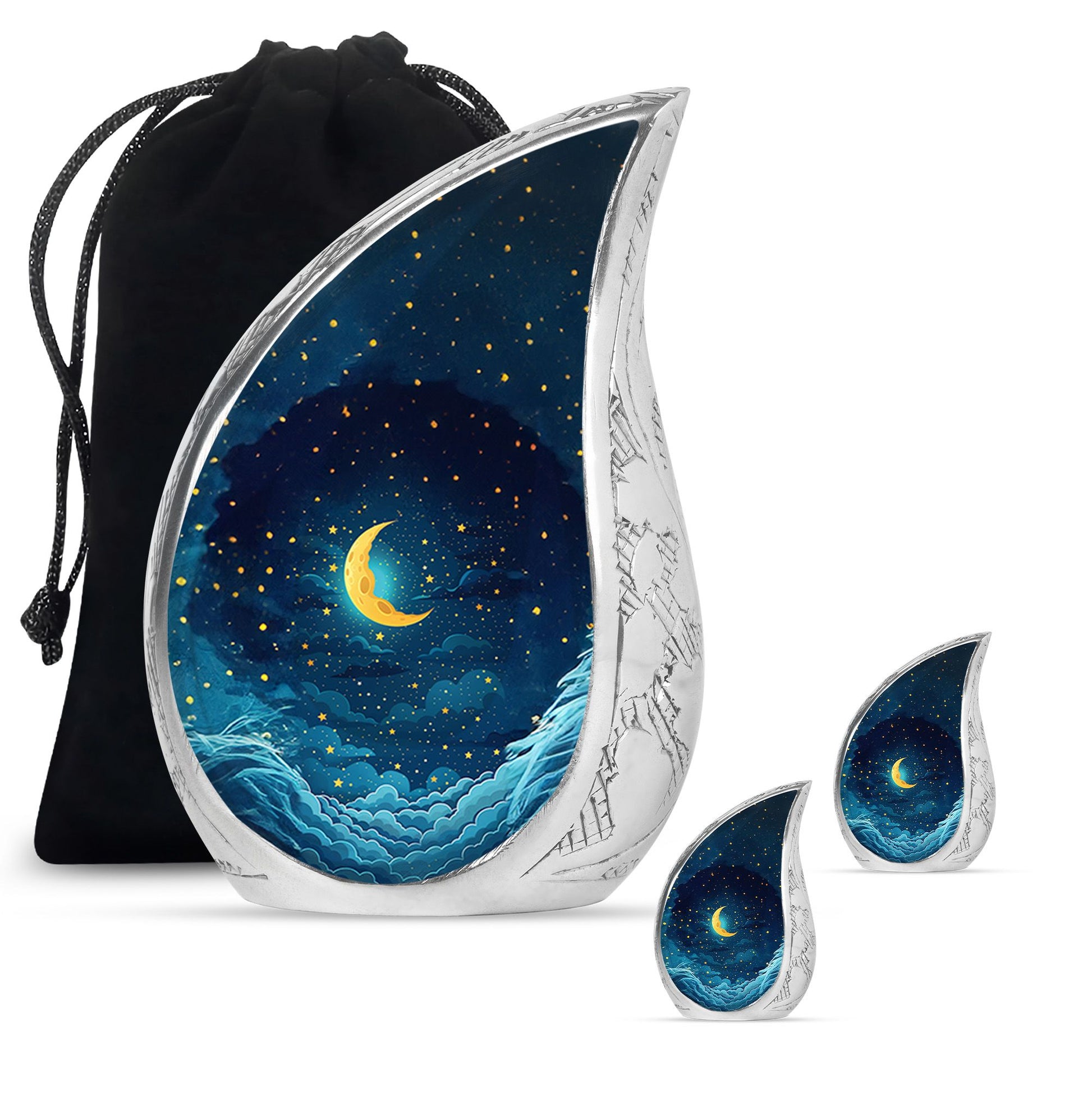 Majestic Moon Theme Large Urn With 2 Keepsake Urn