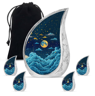 Majestic Moon Theme Large Urn With 4 Keepsake Urn