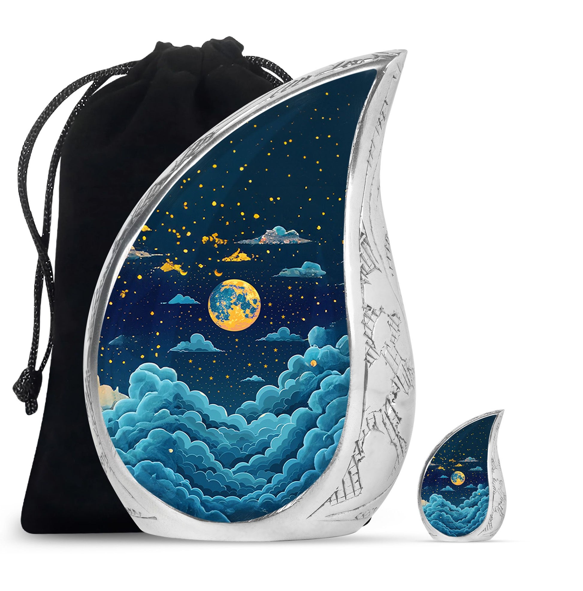 Majestic Moon Theme Large Urn With 1 Keepsake Urn