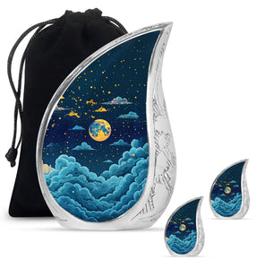 Majestic Moon Theme Large Urn With 2 Keepsake Urn