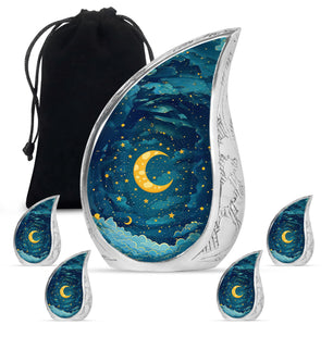 Majestic Moon Theme Large Urn With 4 Keepsake Urn