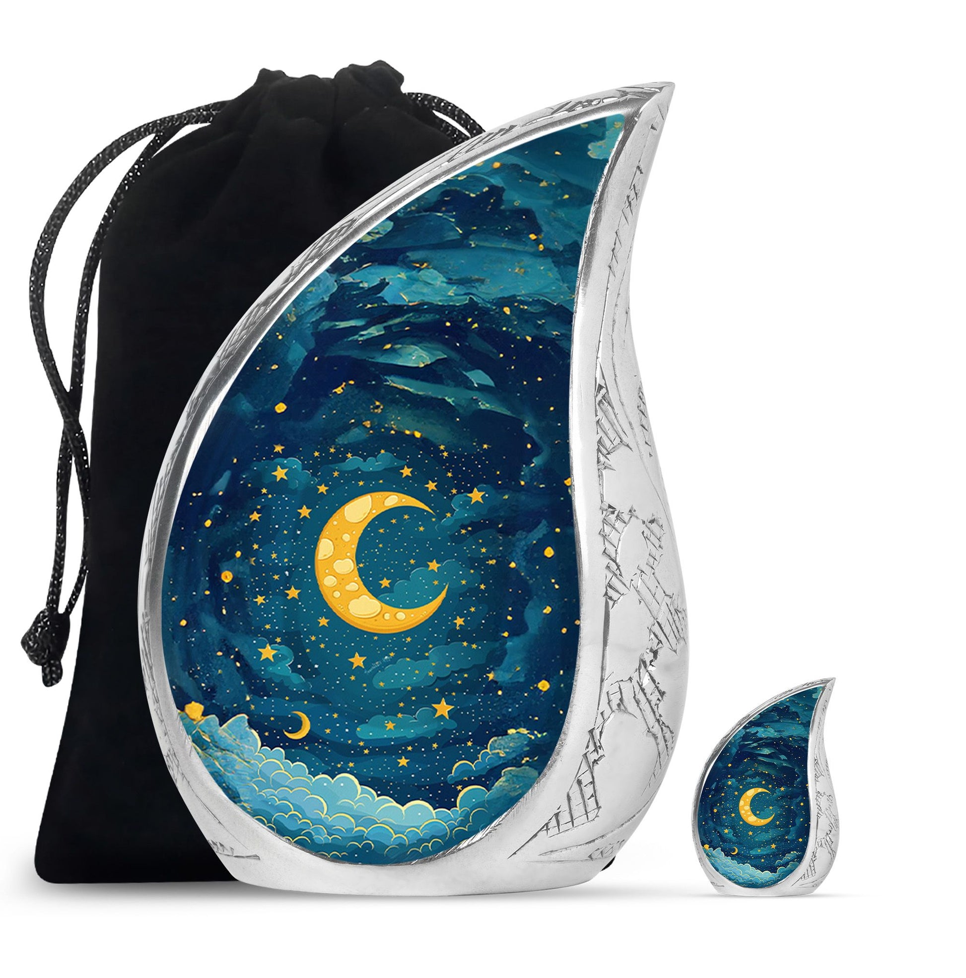 Majestic Moon Theme Large Urn With 1 Keepsake Urn