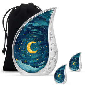 Majestic Moon Theme Large Urn With 2 Keepsake Urn