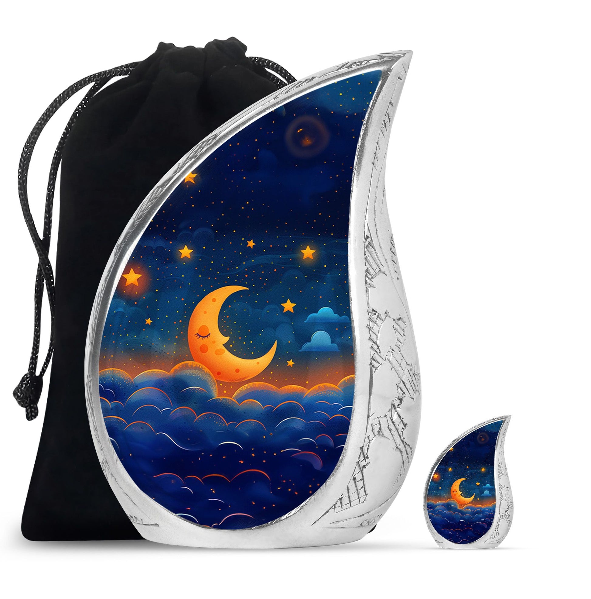 Night Sky Theme Large Urn With 1 Keepsake Urn