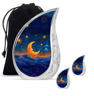 Night Sky Theme Large Urn With 2 Keepsake Urn