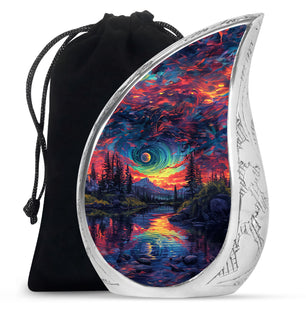 Majestic Sky Theme Large Urn 10 Inch