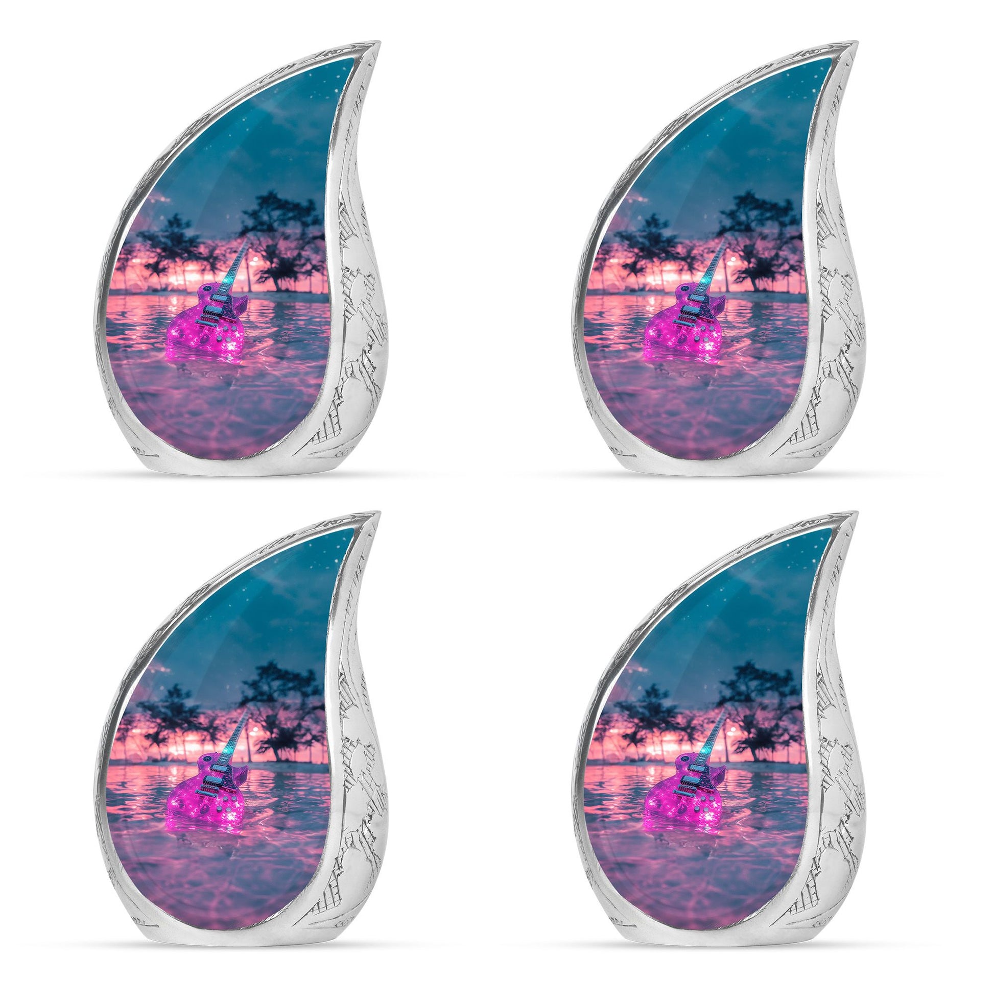 Guitar Theme 3 Inch Keepsake Pack of 4