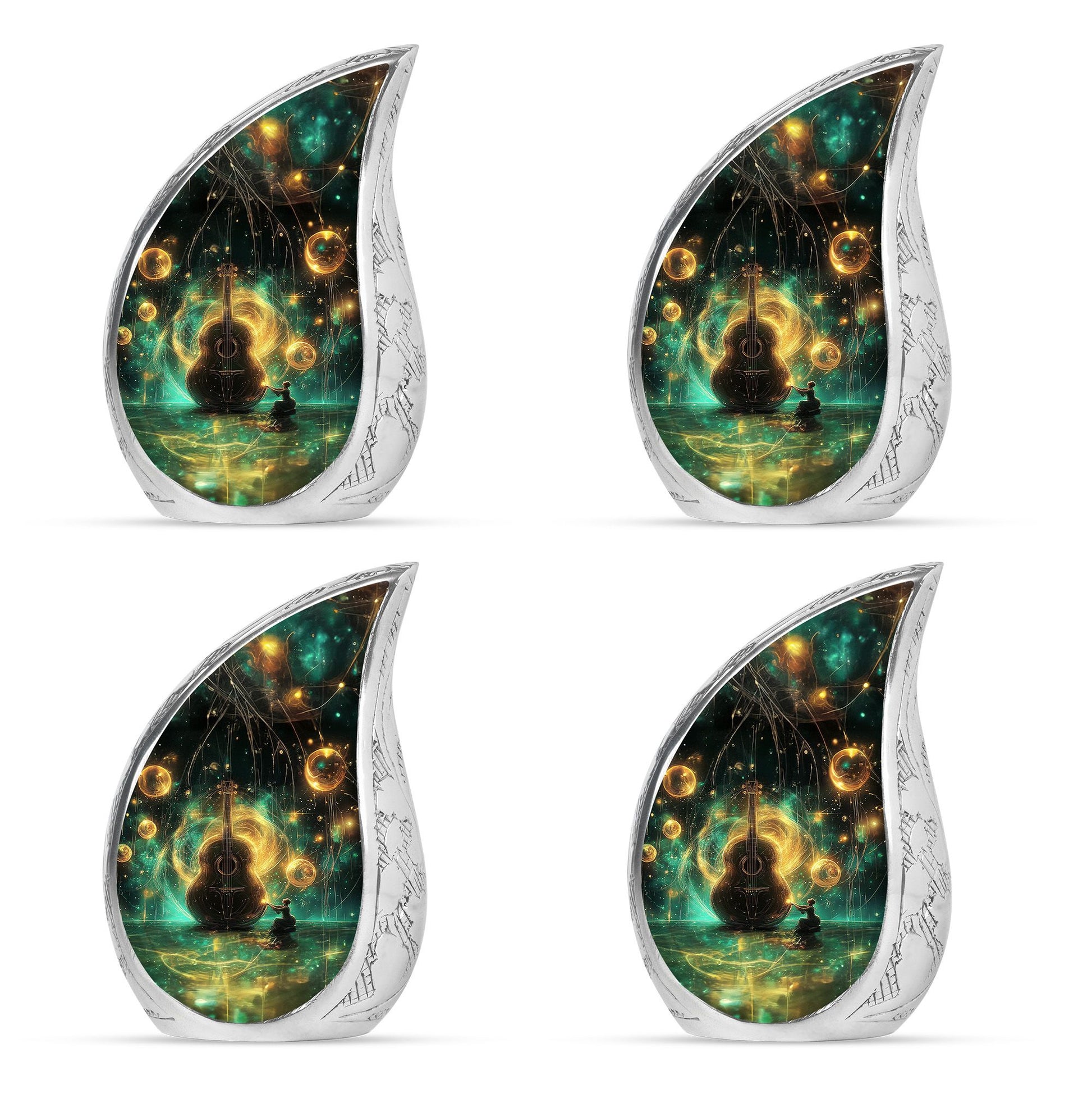 Guitar Theme 3 Inch Keepsake Pack of 4