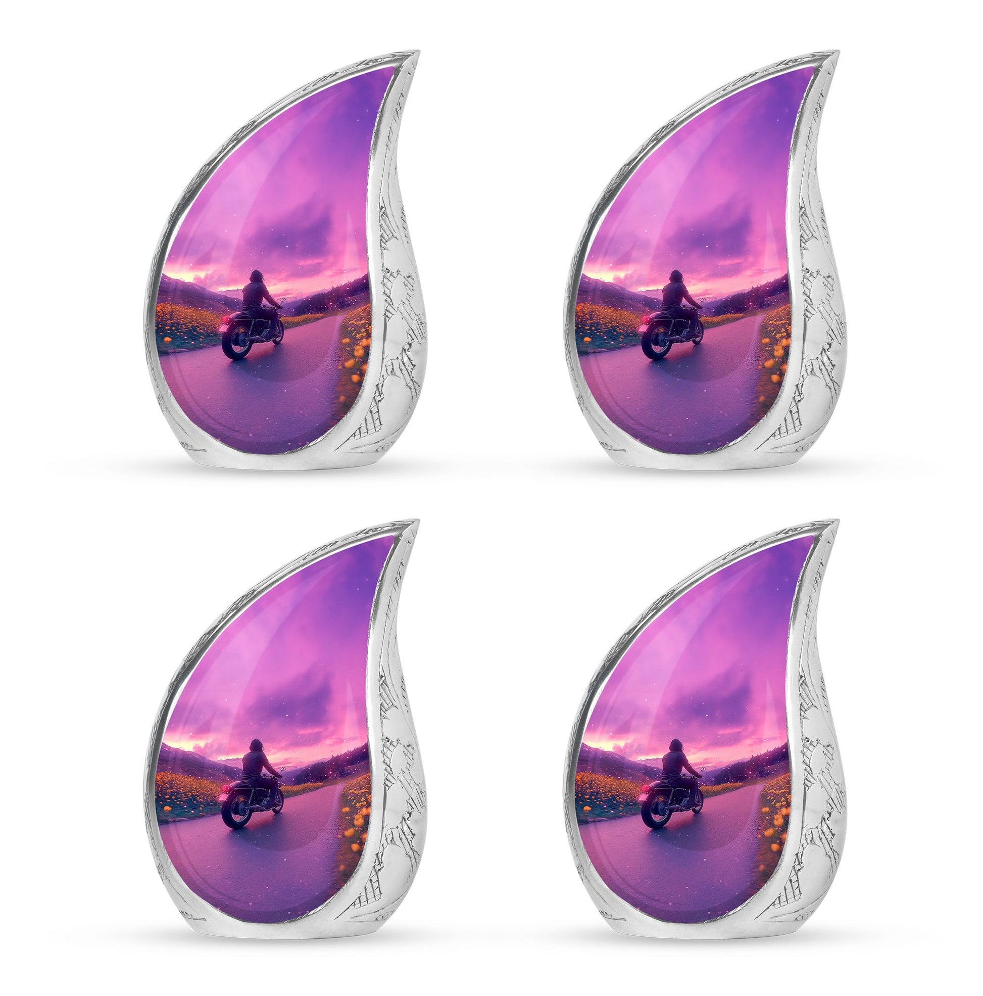Motorbike Riders Theme 3 Inch Keepsake Pack of 4