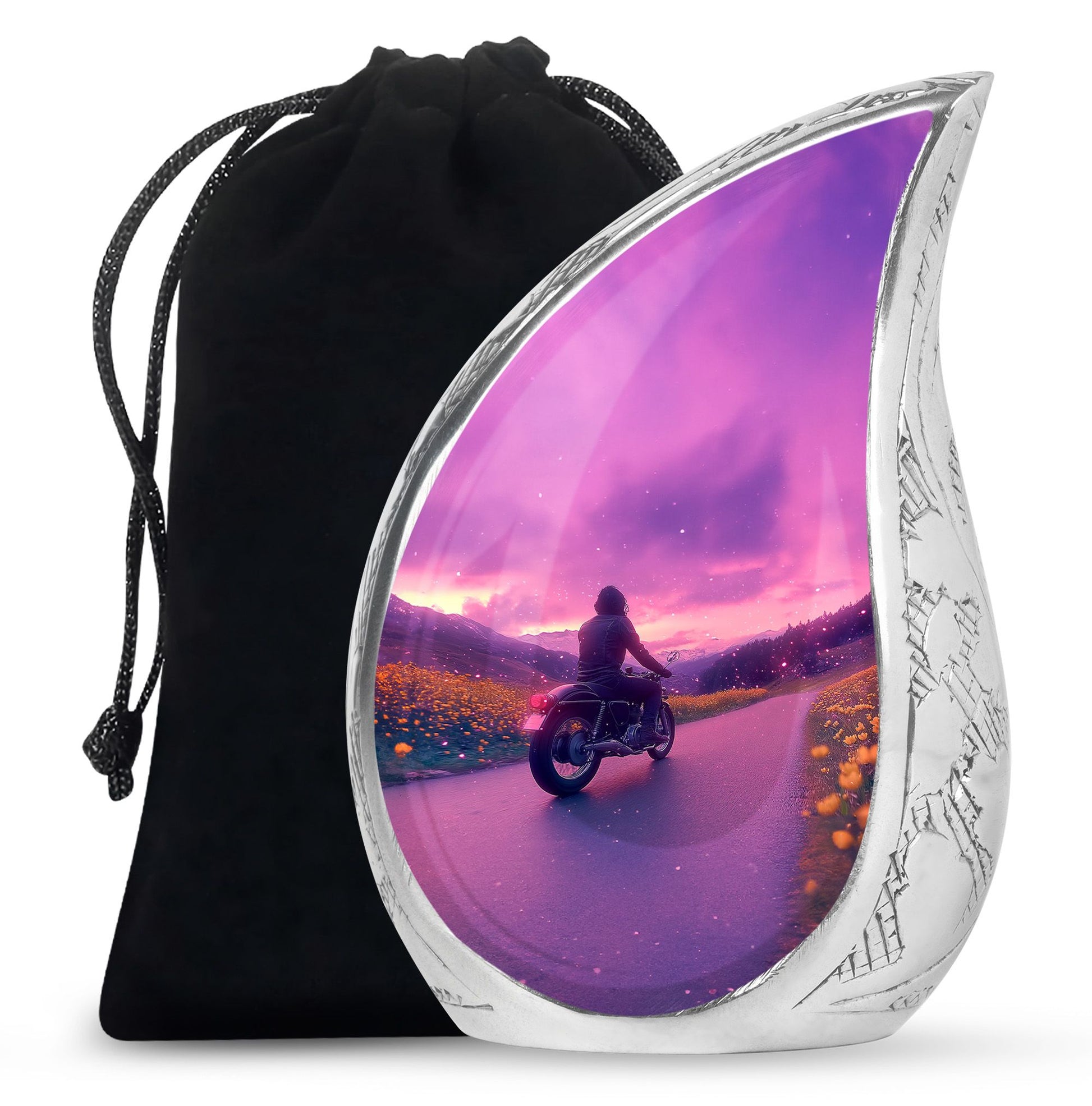 Motorbike Riders Theme Large Urn 10 Inch