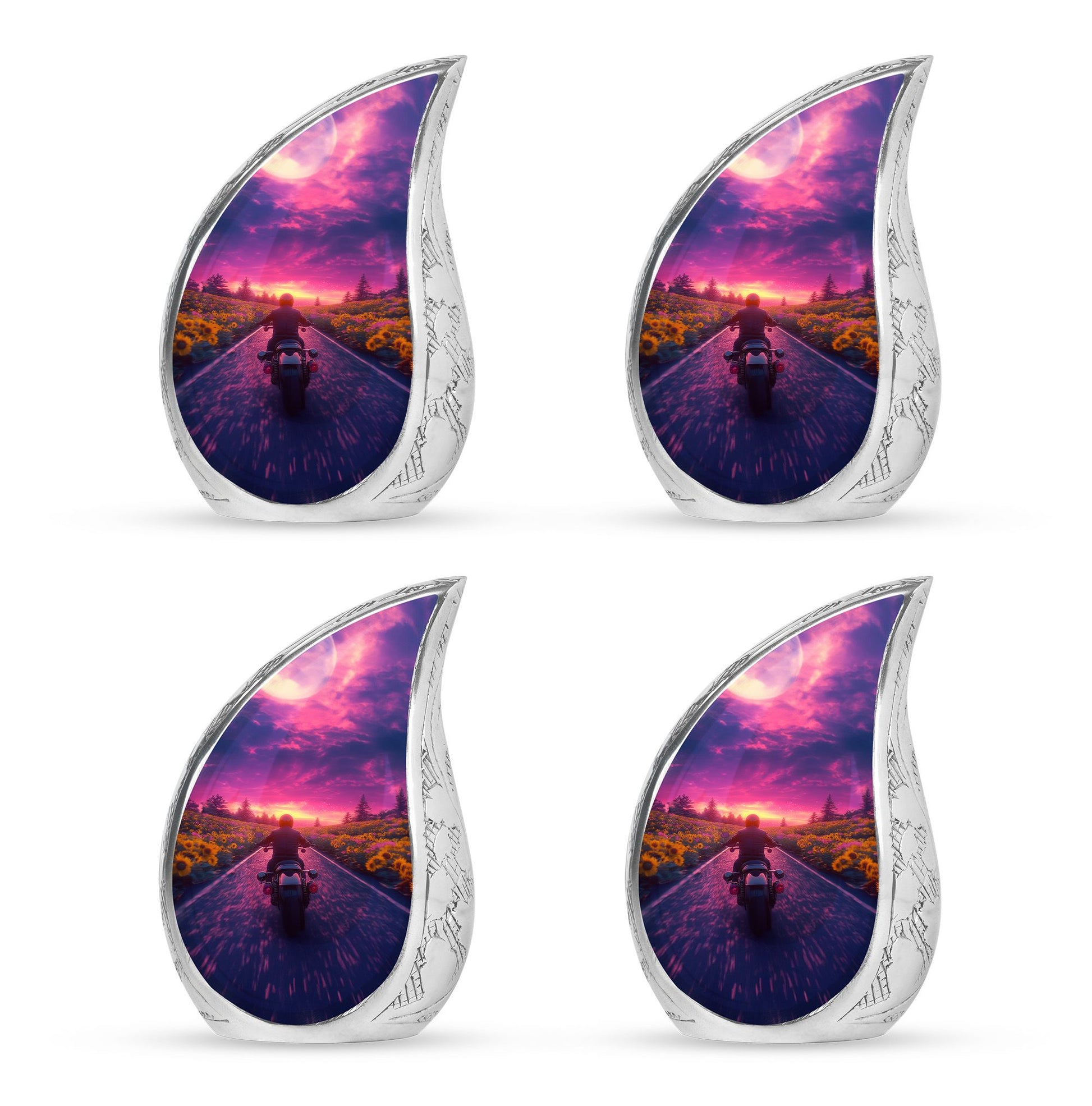 Motorbike Riders Theme 3 Inch Keepsake Pack of 4