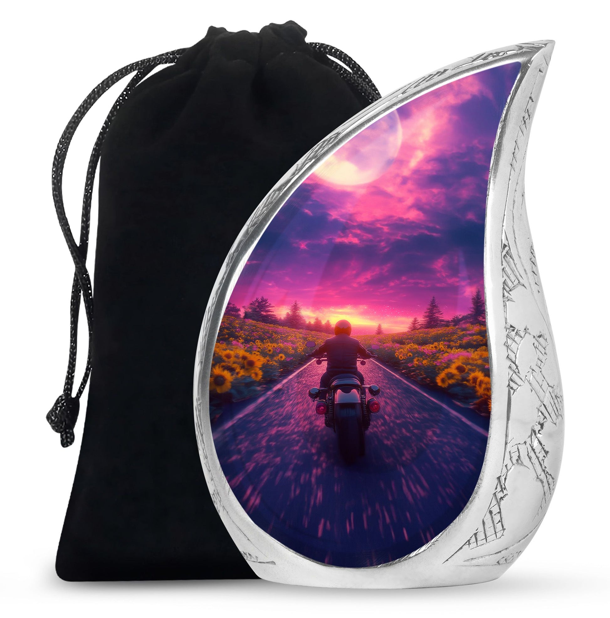Motorbike Riders Theme Large Urn 10 Inch