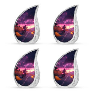Motorbike Riders Theme 3 Inch Keepsake Pack of 4