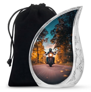 Motorbike Riders Theme Large Urn 10 Inch