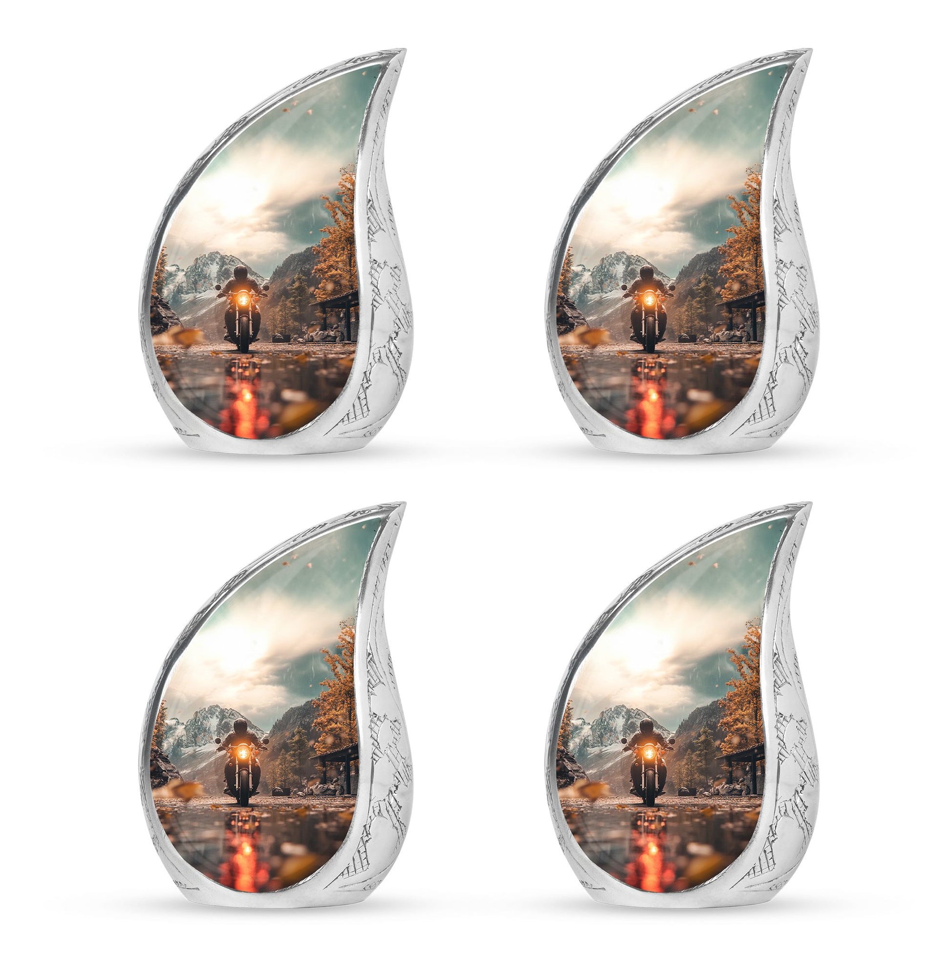 Motorbike Riders Theme 3 Inch Keepsake Pack of 4