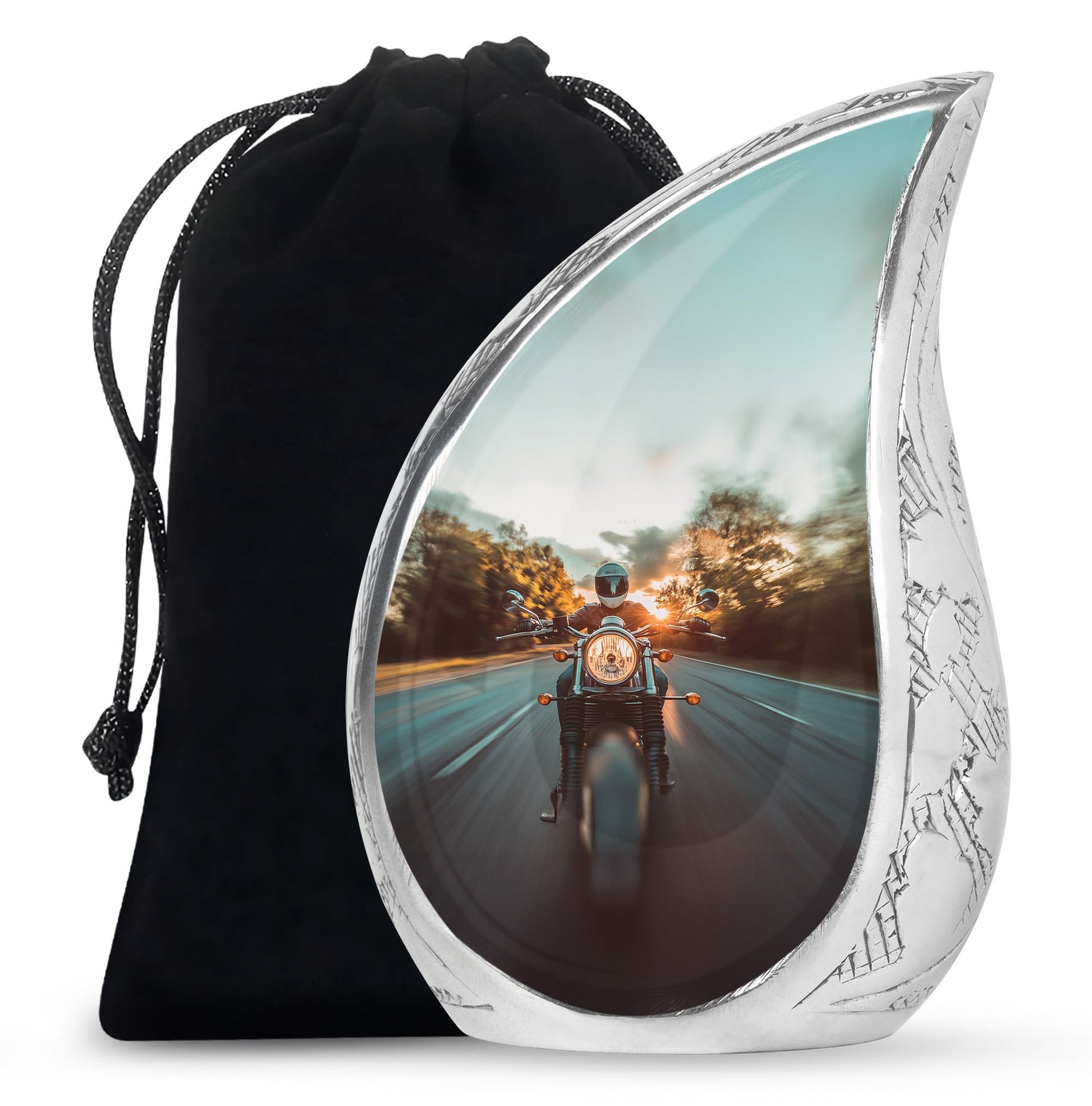 Motorbike Riders Theme Large Urn 10 Inch