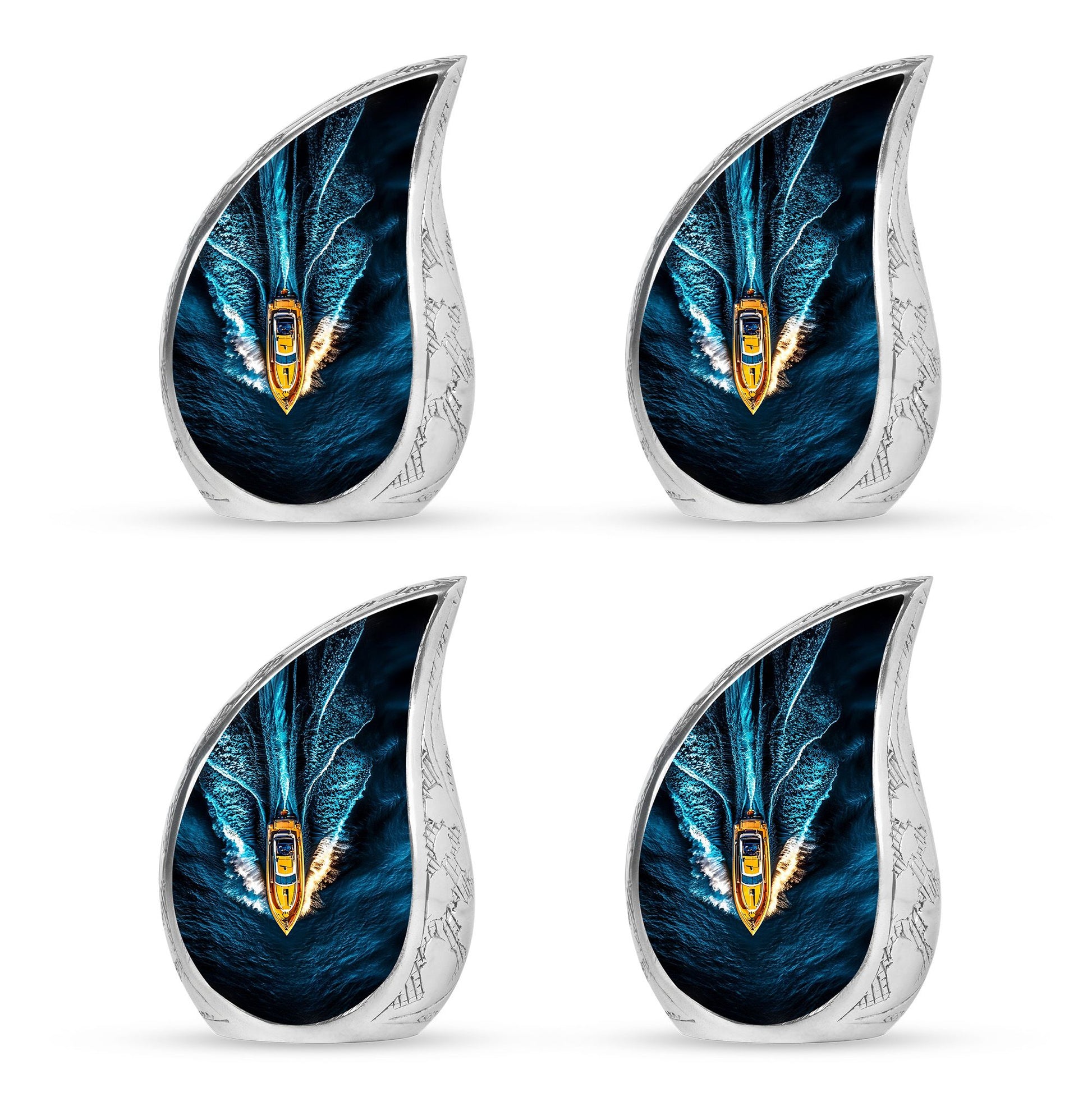 Speed Boat Theme 3 Inch Keepsake Pack of 4