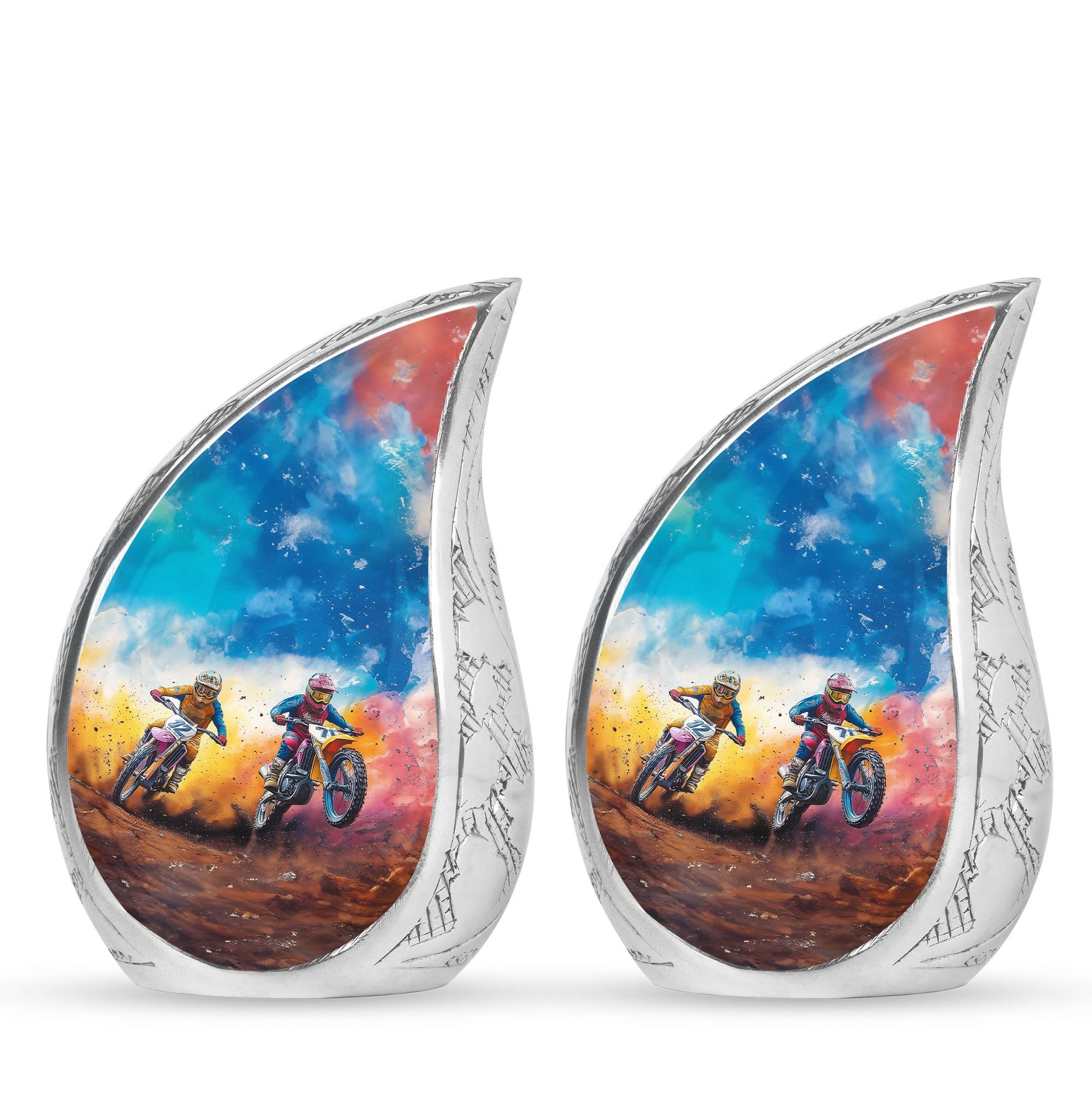 Motorbike Race Theme 3 Inch Keepsake Pack of 2
