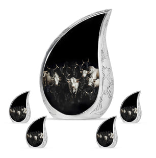 Cow Theme Large Urn With 4 Keepsake Urn