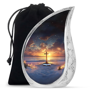 Cross Theme Large Urn 10 Inch