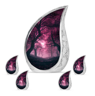 Tree Theme Large Urn With 4 Keepsake Urn