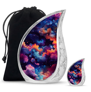 Abstract 3d Fluid Theme Large Urn With 1 Keepsake Urn